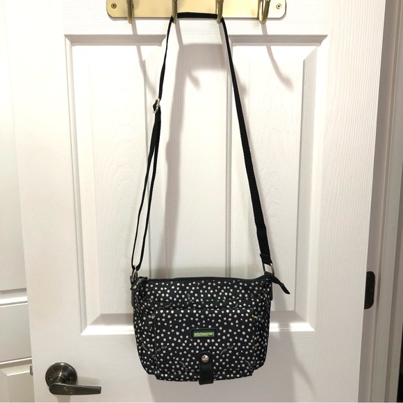Lily Bloom Black & Cream Dot Crossbody Bag. New, Never Used. Cute Lime Interior. - Picture 2 of 14